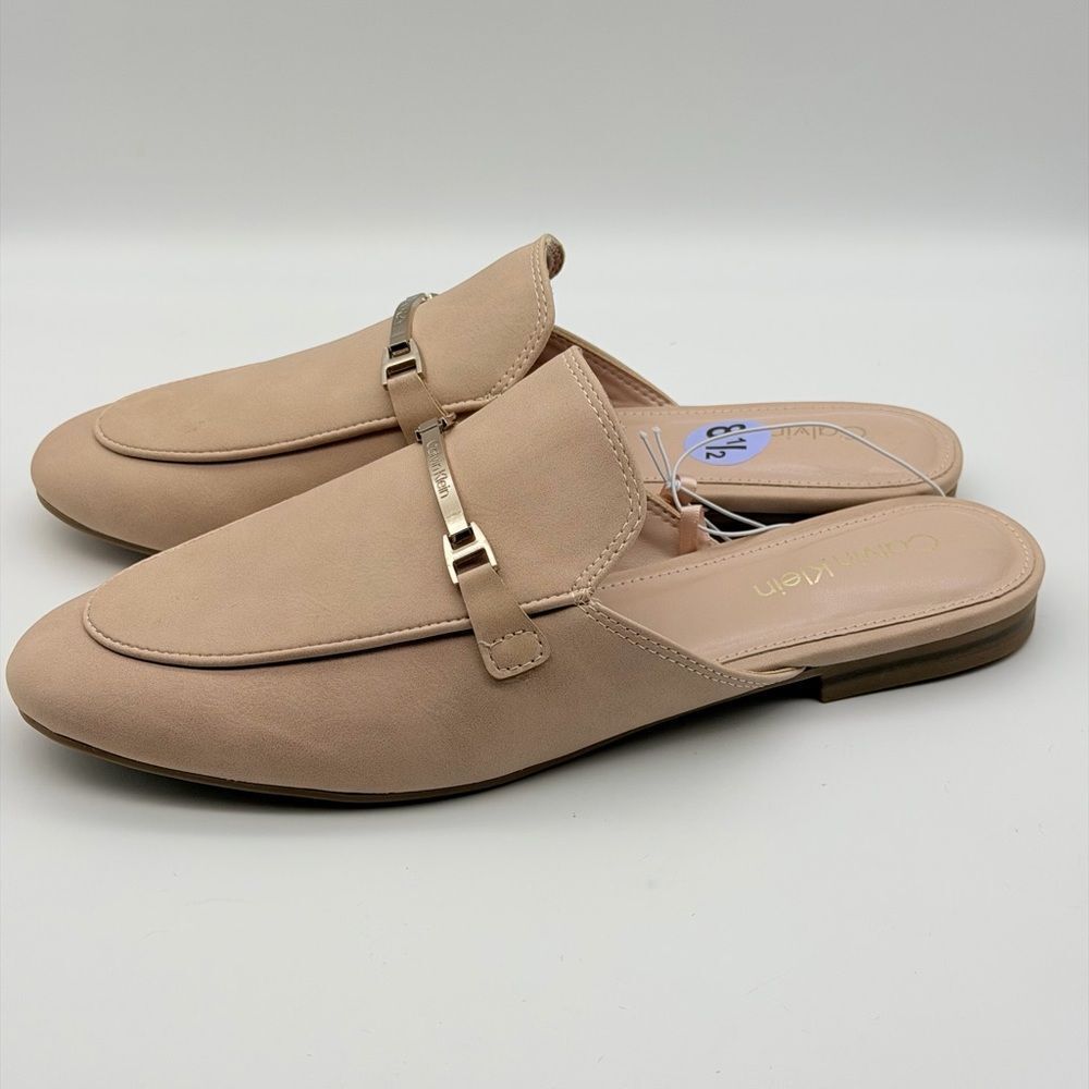 NWT Calvin Klein Chic Cream Mules with Metallic Detail 8,5M‎ - Picture 2 of 11